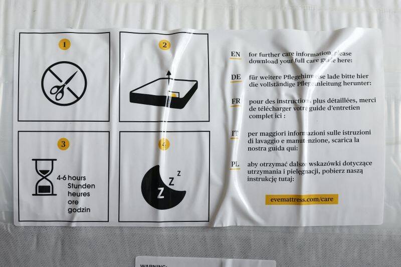 eve premium hybrid mattress expansion label